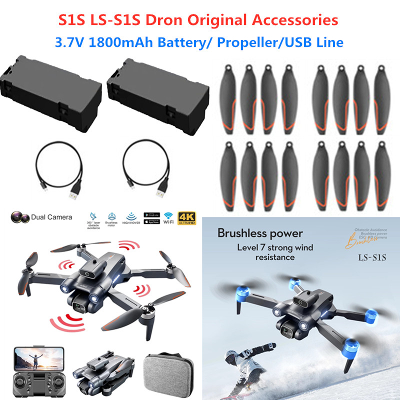 Drone Rc S1S - LS-S1S RC Drone Battery 3.7V 1800mAh