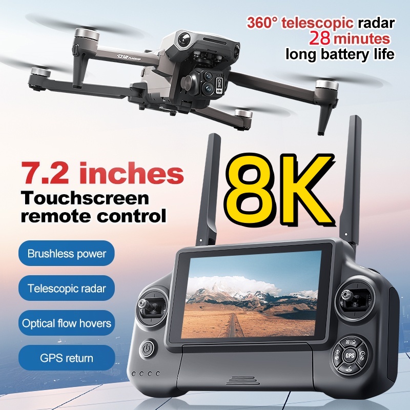8K 3 Axis Gimbal Brushless 7.2 - Drone Rc Plegable recension och pris