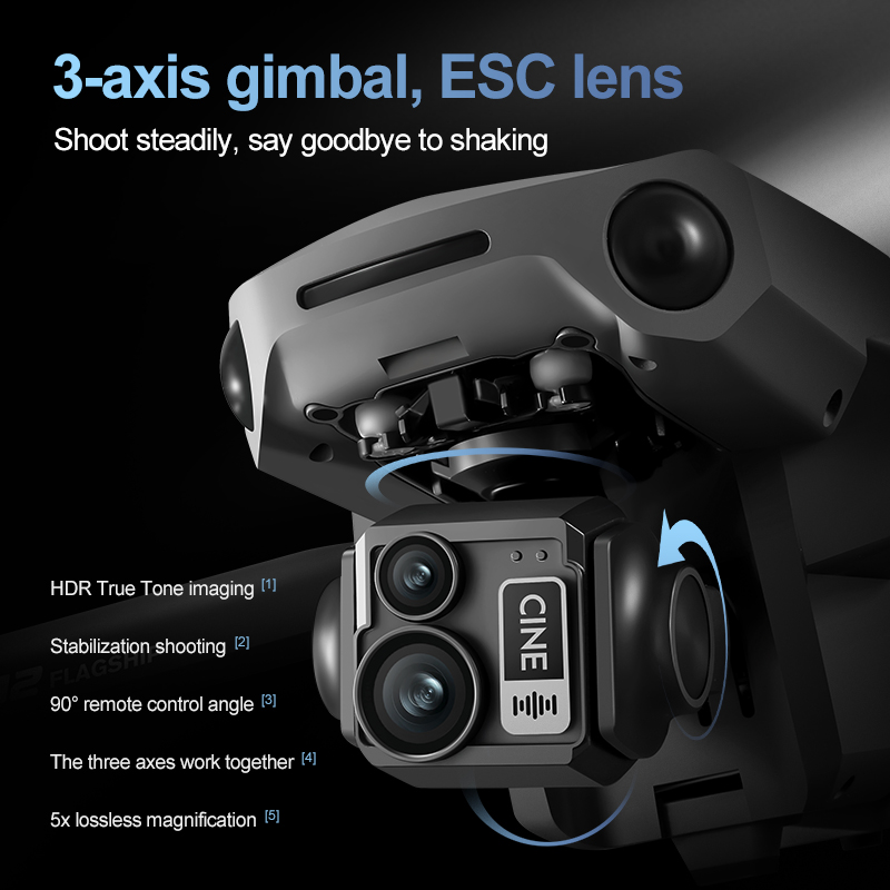 8K 3 Axis Gimbal Brushless 7.2 - Drone Rc Plegable recension och pris