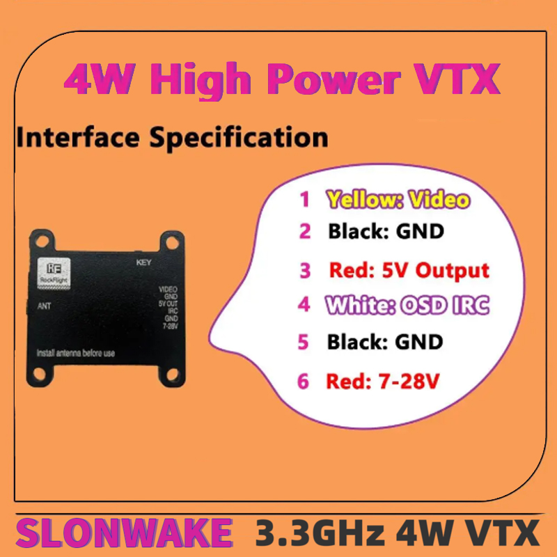 SLONWAKE FPV 3.3G 16CH 4000mW  - Vtx Video Transmitter recension och pris
