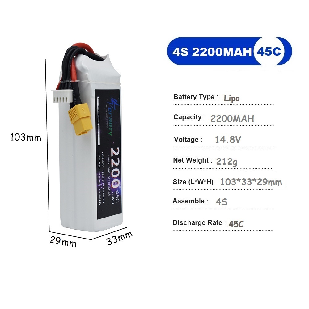 4S LiPo Battery 14.8V 1500mah  - Drone Carrera Rc recension och pris