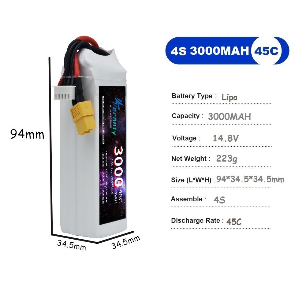 4S LiPo Battery 14.8V 1500mah  - Drone Carrera Rc recension och pris