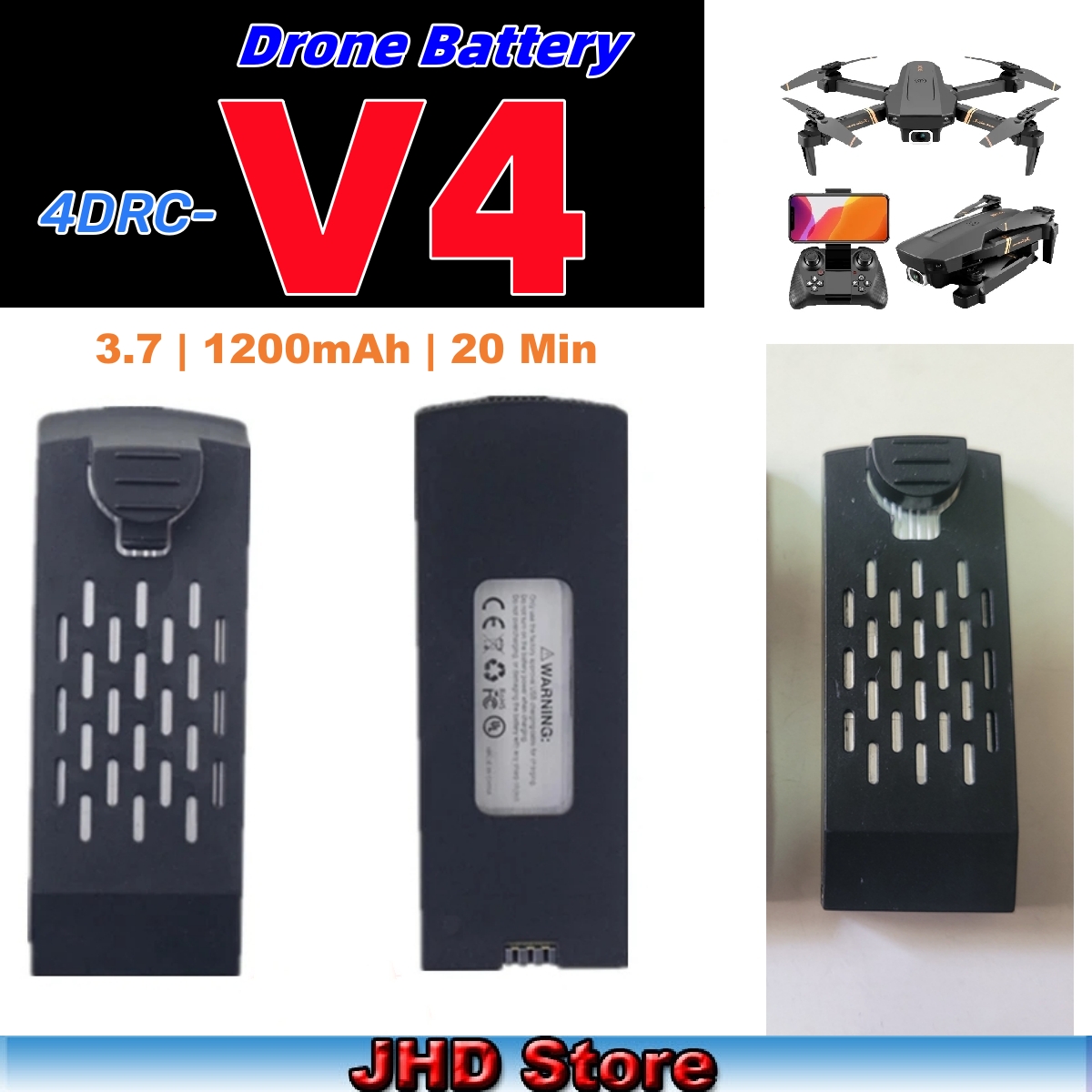 JHD Bateria 4DRC V4 Battery 3. - Drone Rc V4 recension och pris