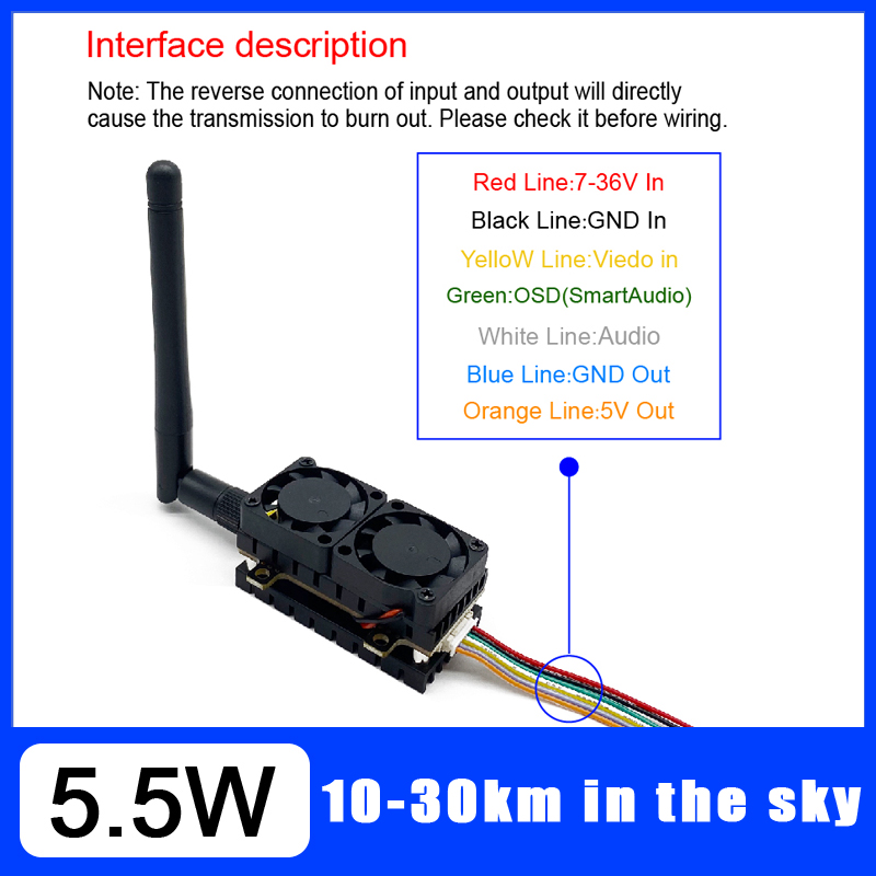 Long Range 5.8GHz 5.5W Video T - Vtx Video Transmitter recension och pris