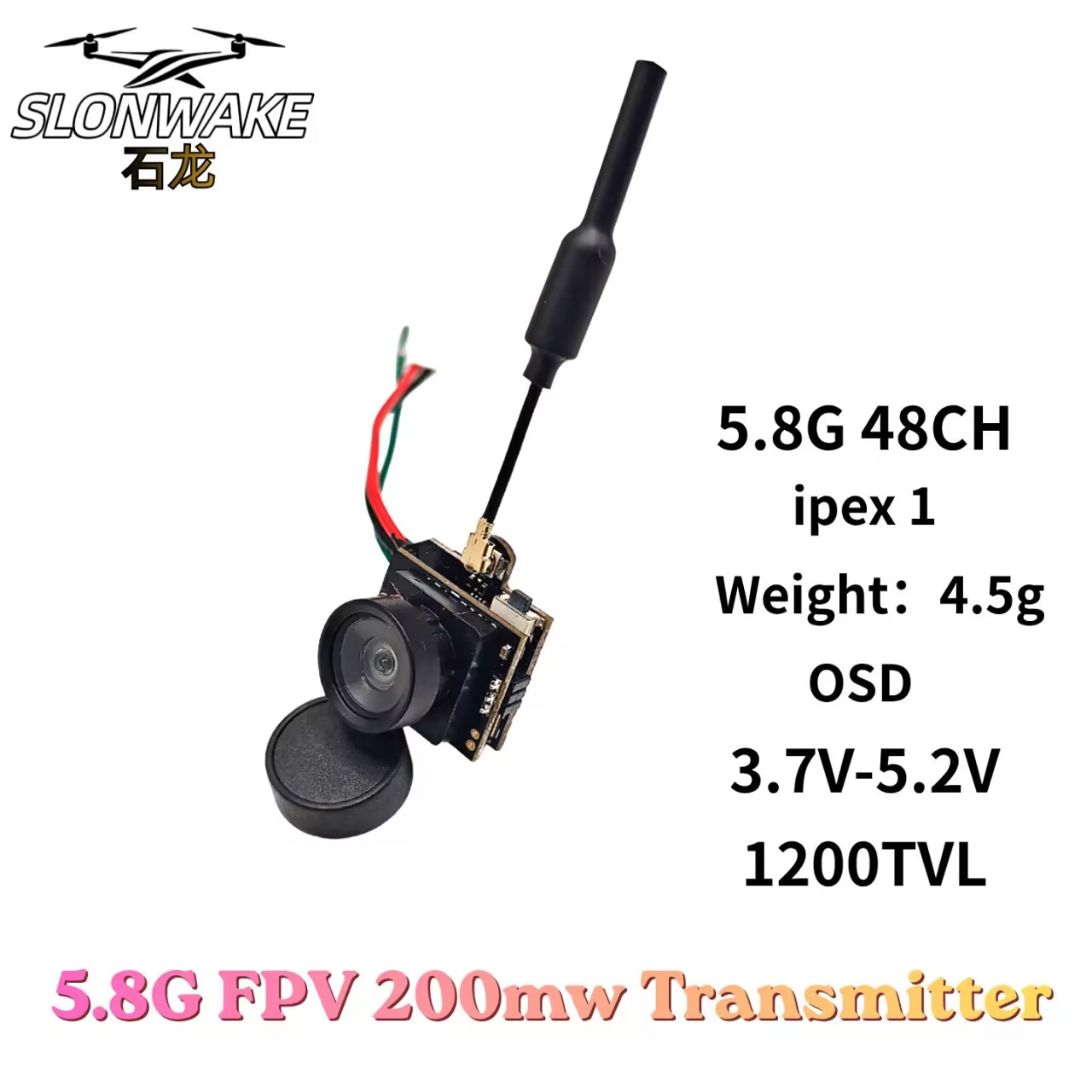SLONWAKE 5.8G Analog VTX Trans - Drone Rc With Camera recension och pris